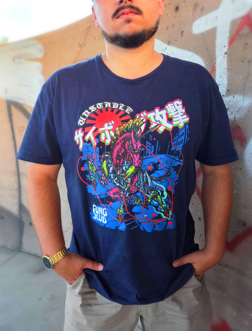 Cyberpunk Unicorn T-Shirt — サイバ攻撃 Neon Retro Anime Tee
