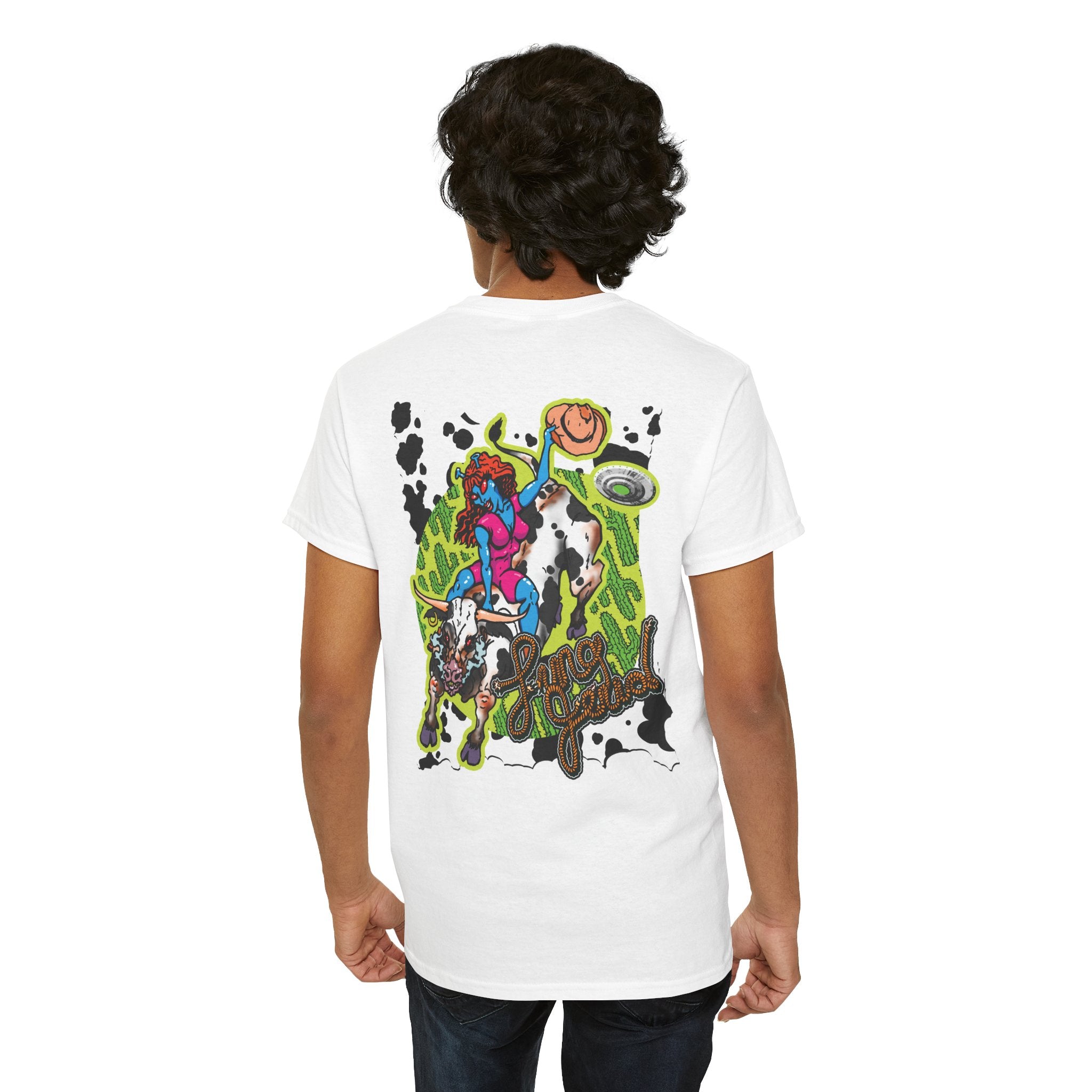 'Cryptid Cowgirl' — Retro Alien Rodeo Graphic Tee