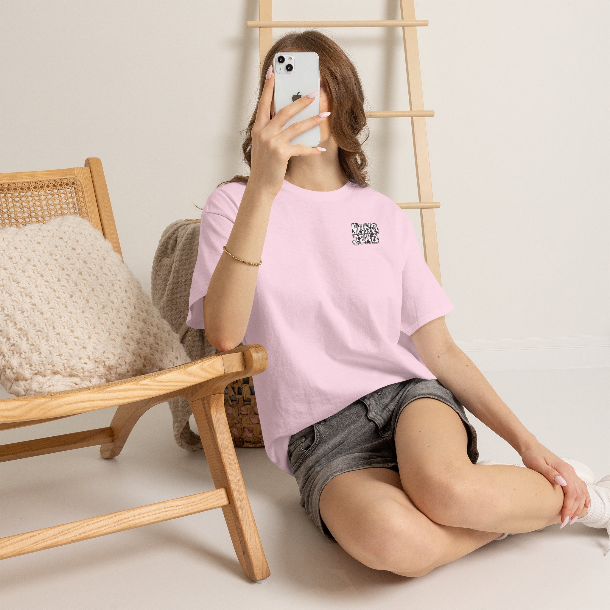 'Cryptid Cowgirl' (Alternate Pink)  Graphic Tee — Retro Rodeo Alien Shirt