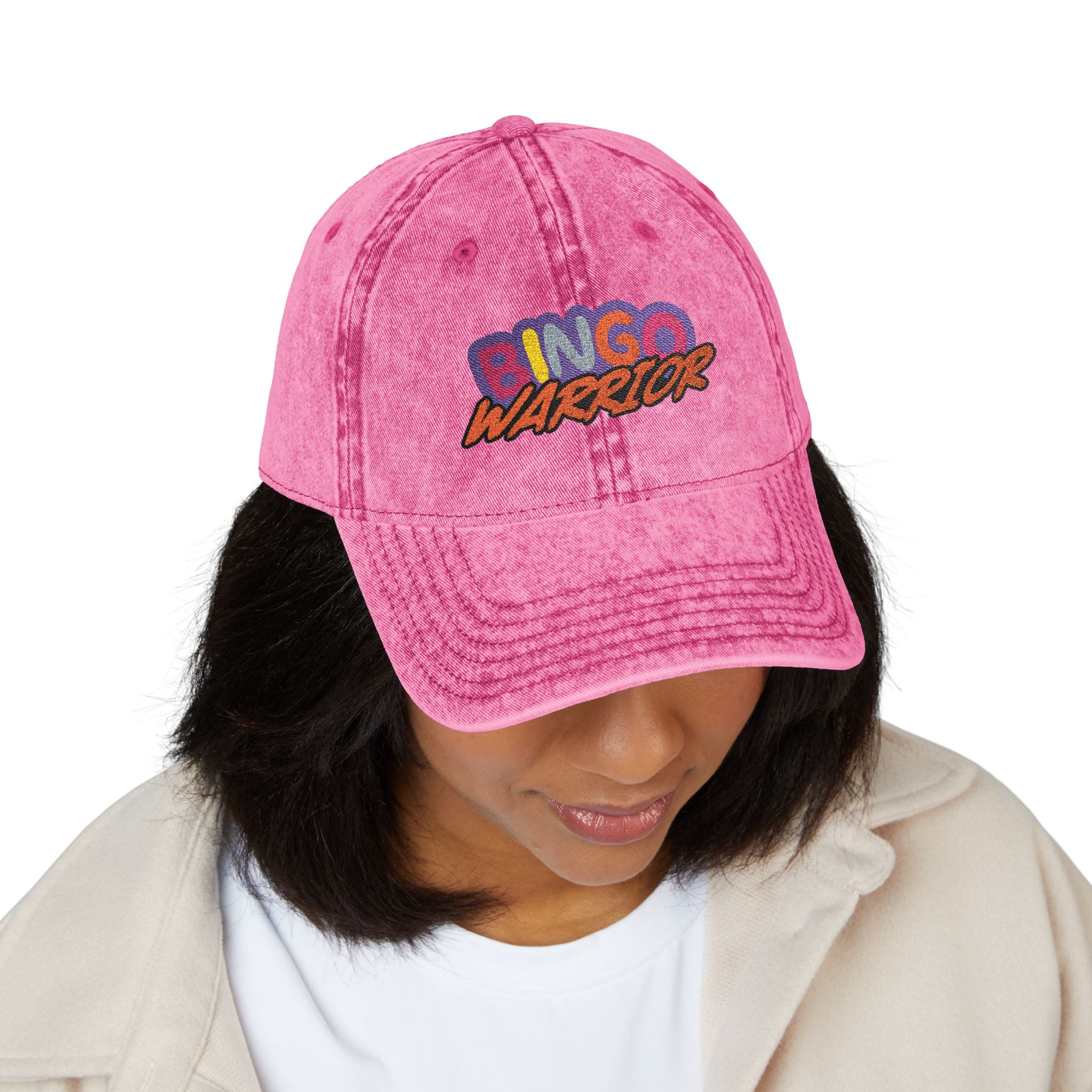 BINGO WARRIOR- Embroidered stonewashed vintage baseball cap