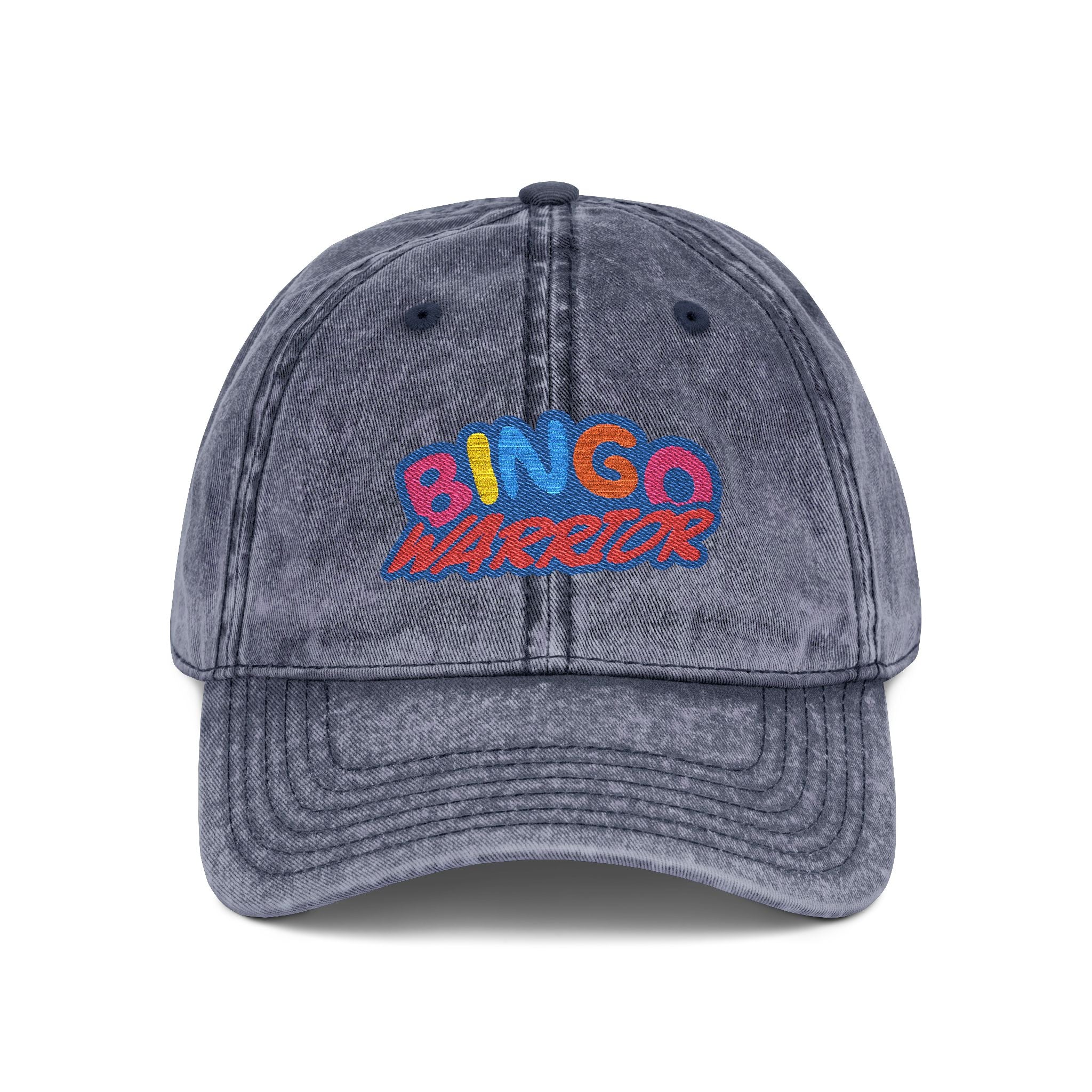 BINGO WARRIOR- Embroidered stonewashed vintage baseball cap