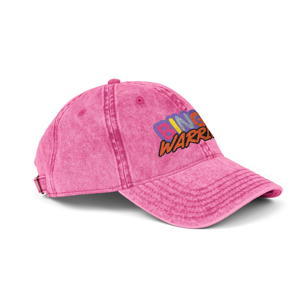 BINGO WARRIOR- Embroidered stonewashed vintage baseball cap