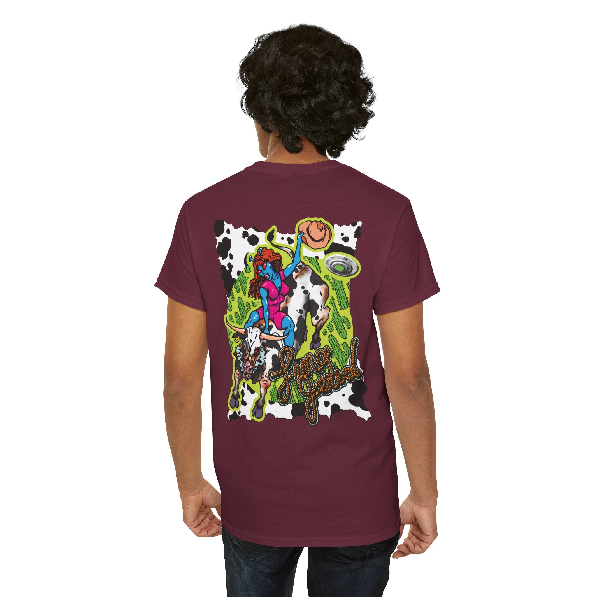 'Cryptid Cowgirl' — Retro Alien Rodeo Graphic Tee