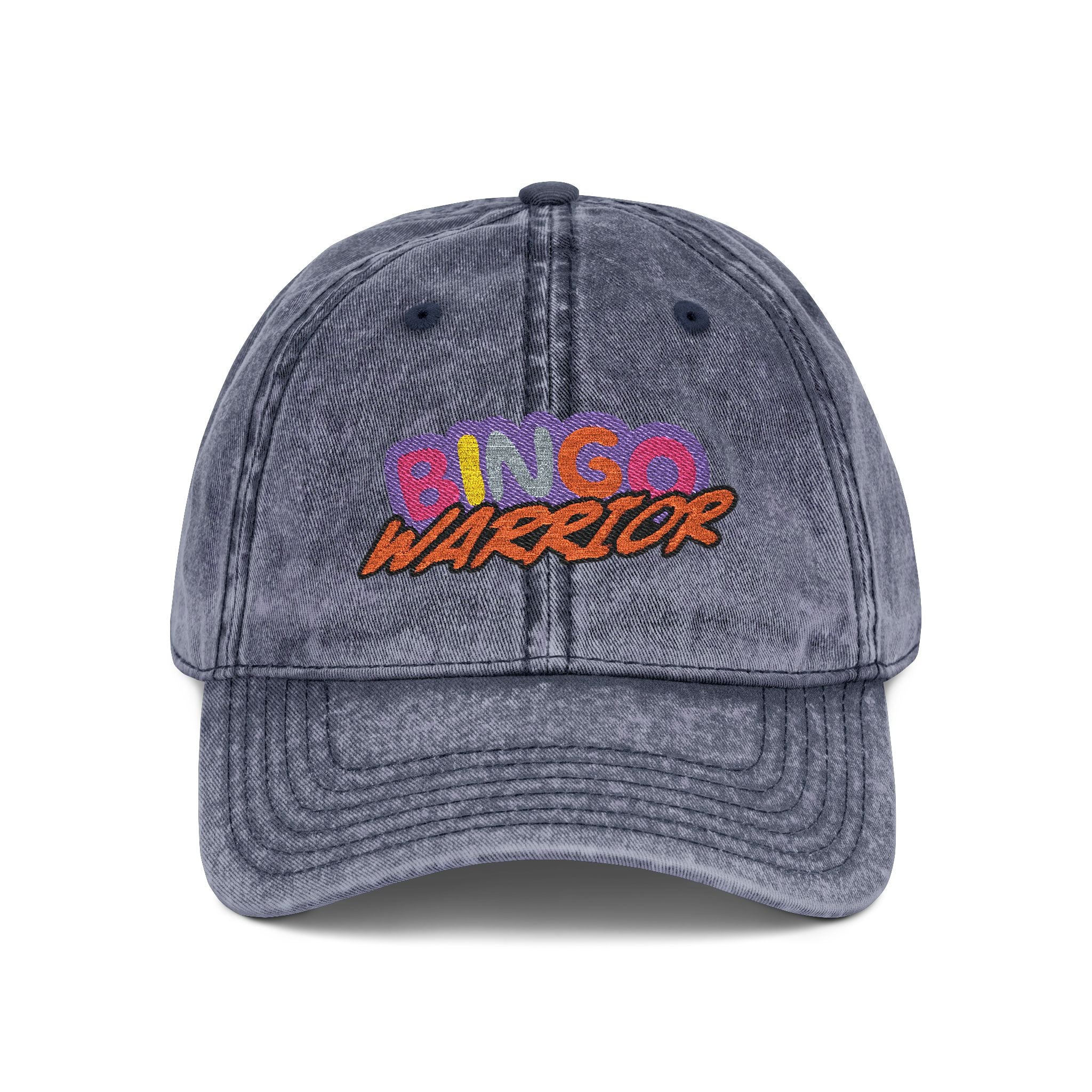 BINGO WARRIOR- Embroidered stonewashed vintage baseball cap