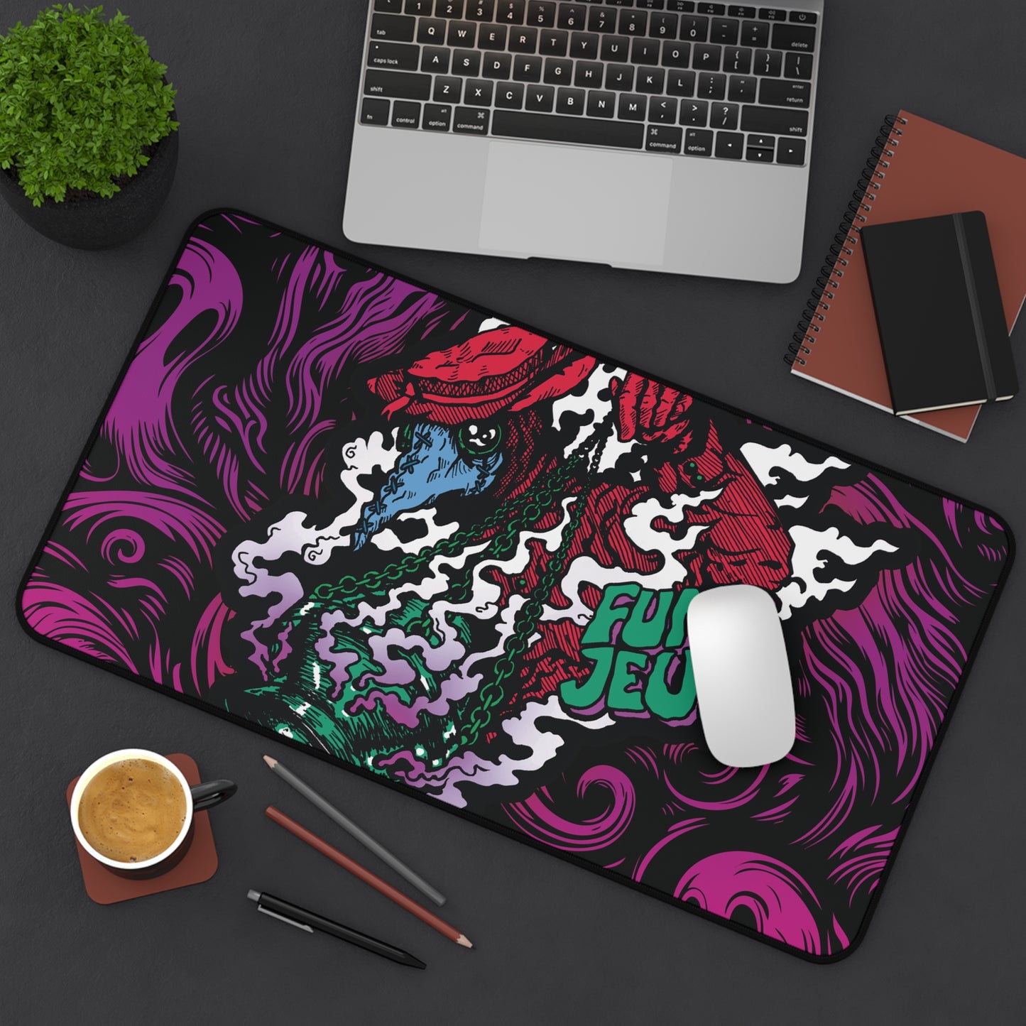 Gaming Mat — 'The Plague Keeper' Psychedelic Retro Horror gaming mat