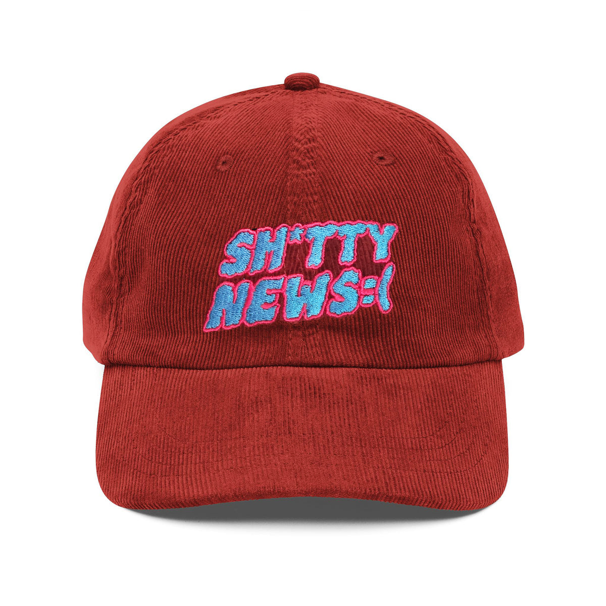 SH*TTY NEWS Embroidered Corduroy Baseball Cap