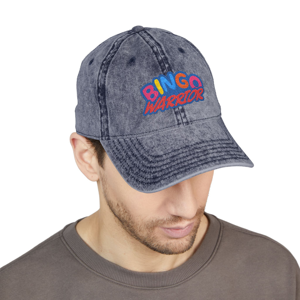 BINGO WARRIOR- Embroidered stonewashed vintage baseball cap