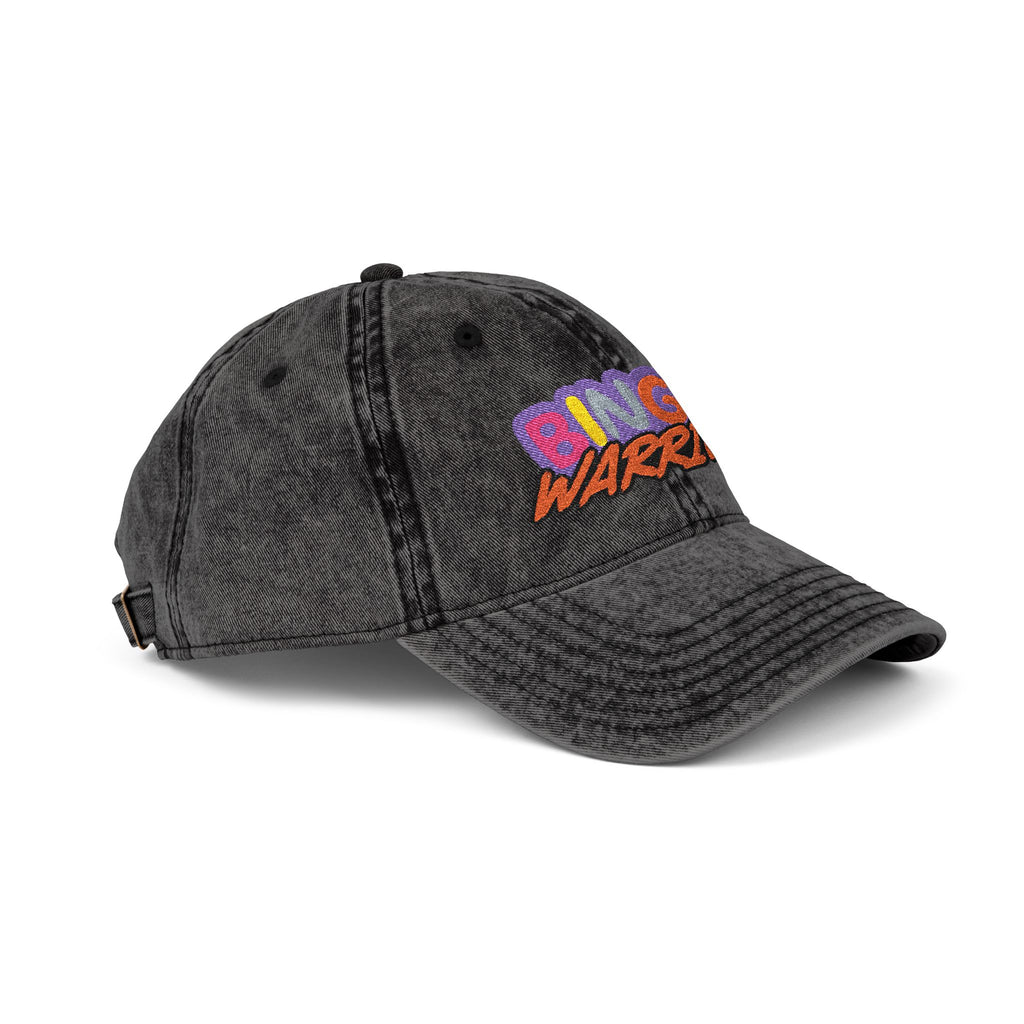 BINGO WARRIOR- Embroidered stonewashed vintage baseball cap