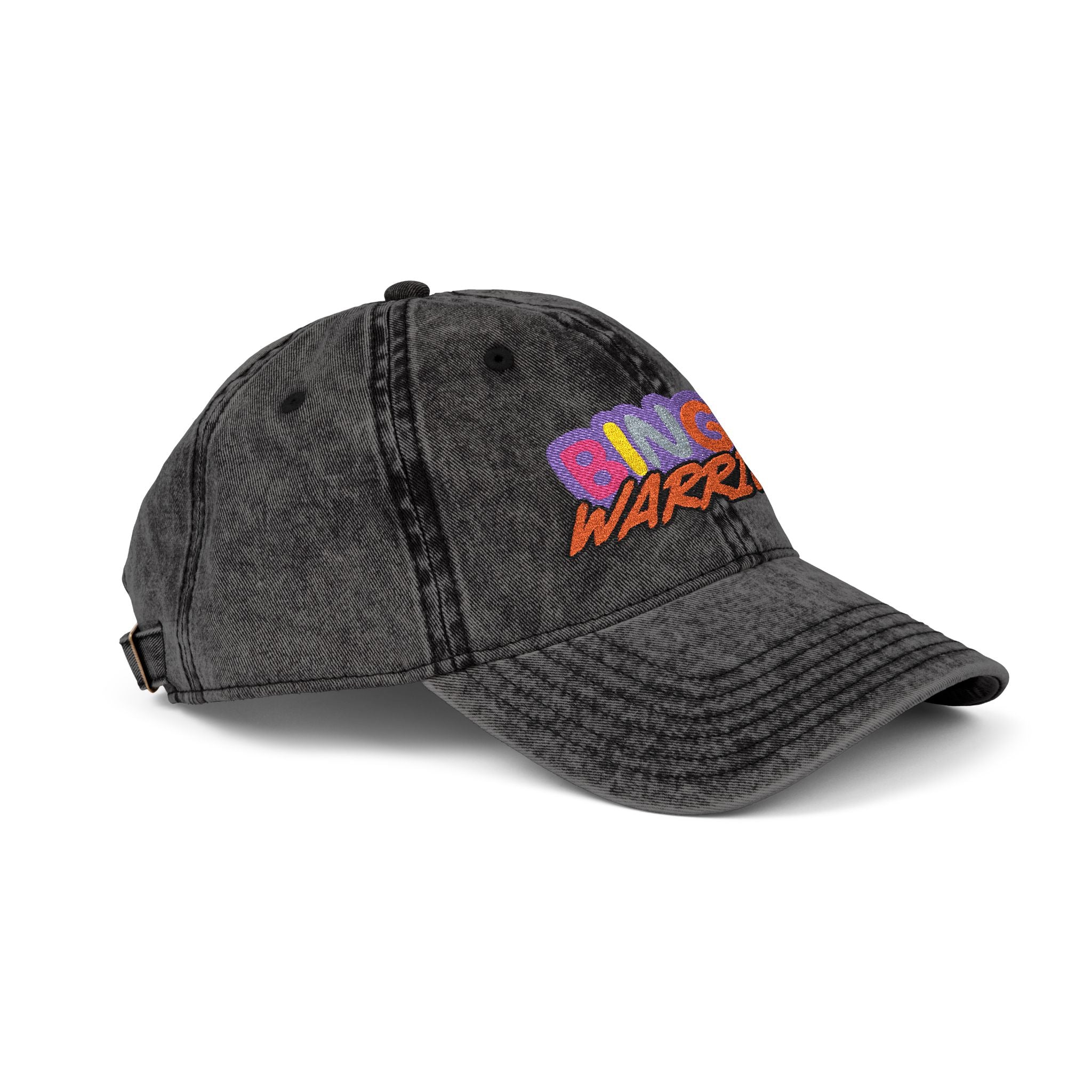BINGO WARRIOR- Embroidered stonewashed vintage baseball cap