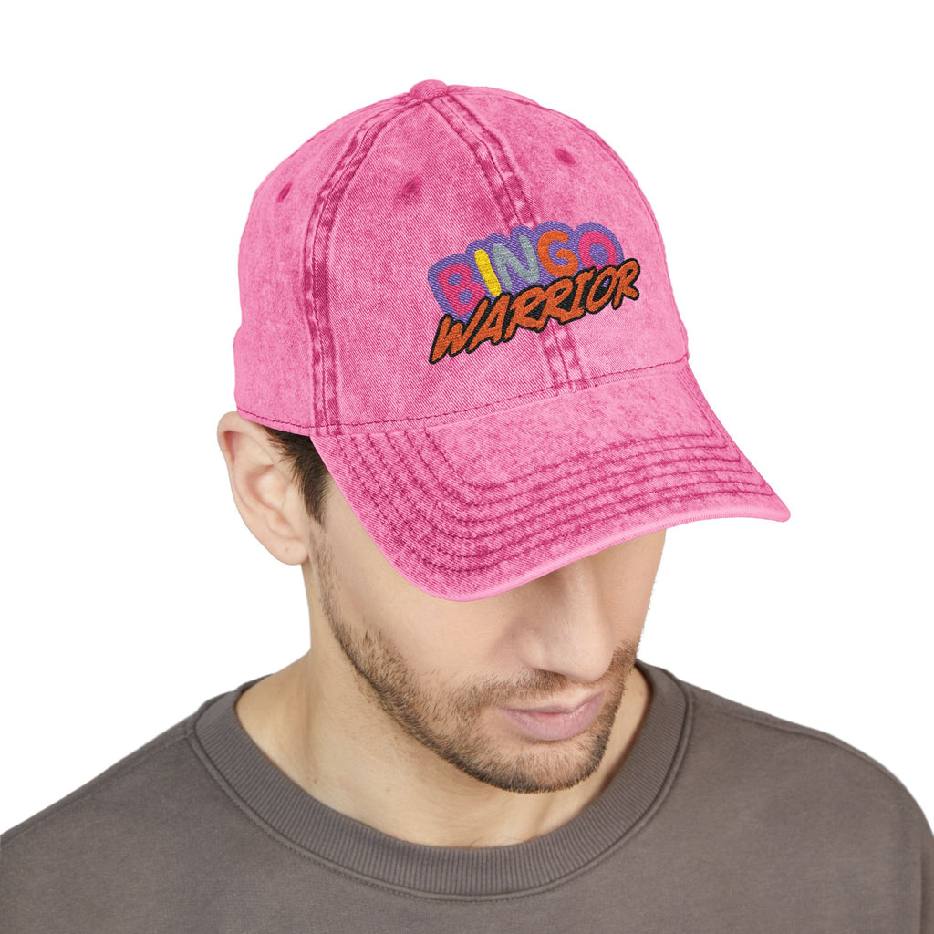 BINGO WARRIOR- Embroidered stonewashed vintage baseball cap