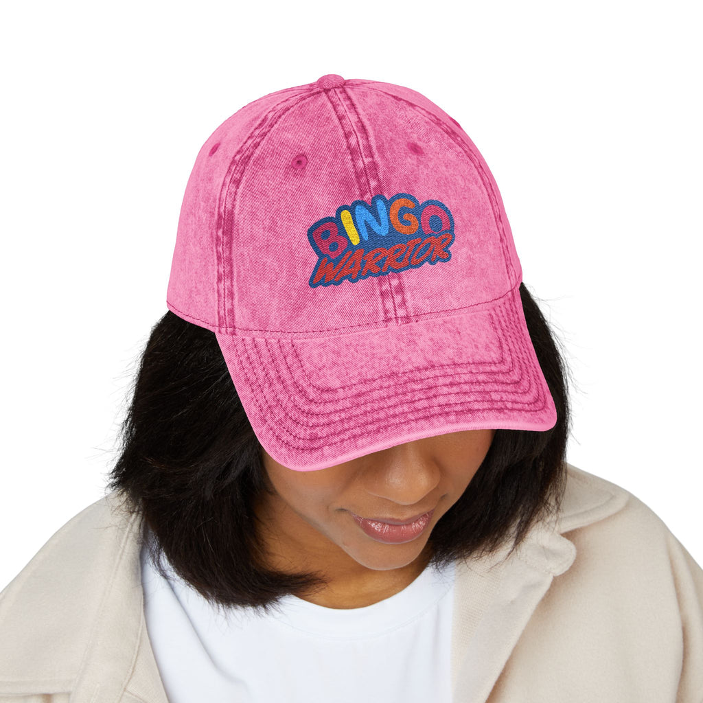 BINGO WARRIOR- Embroidered stonewashed vintage baseball cap