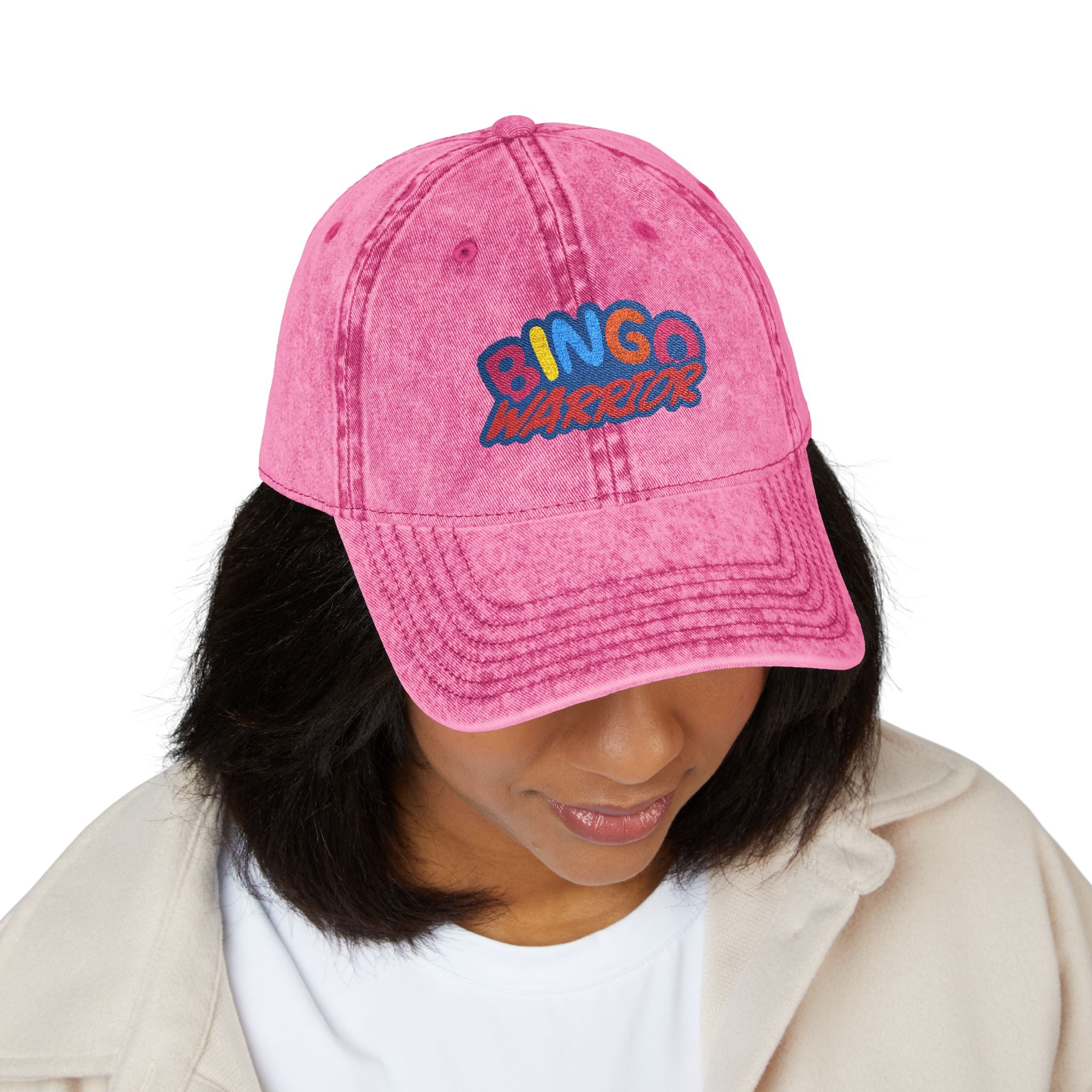 BINGO WARRIOR- Embroidered stonewashed vintage baseball cap