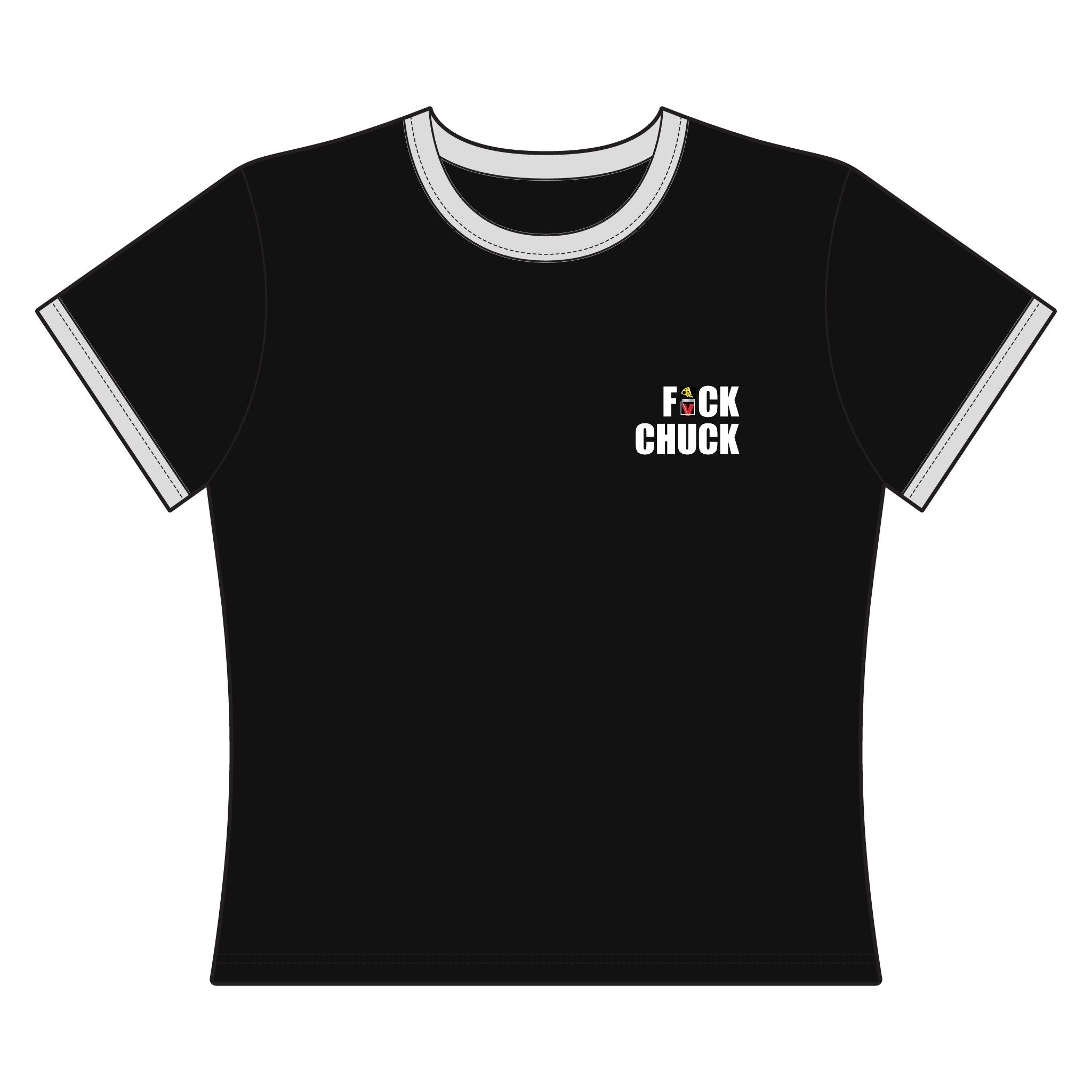 "F*CK CHUCK"  Women's Crop Top Ringer Tee