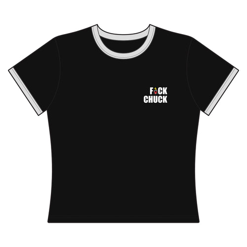 "F*CK CHUCK"  Women's Crop Top Ringer Tee