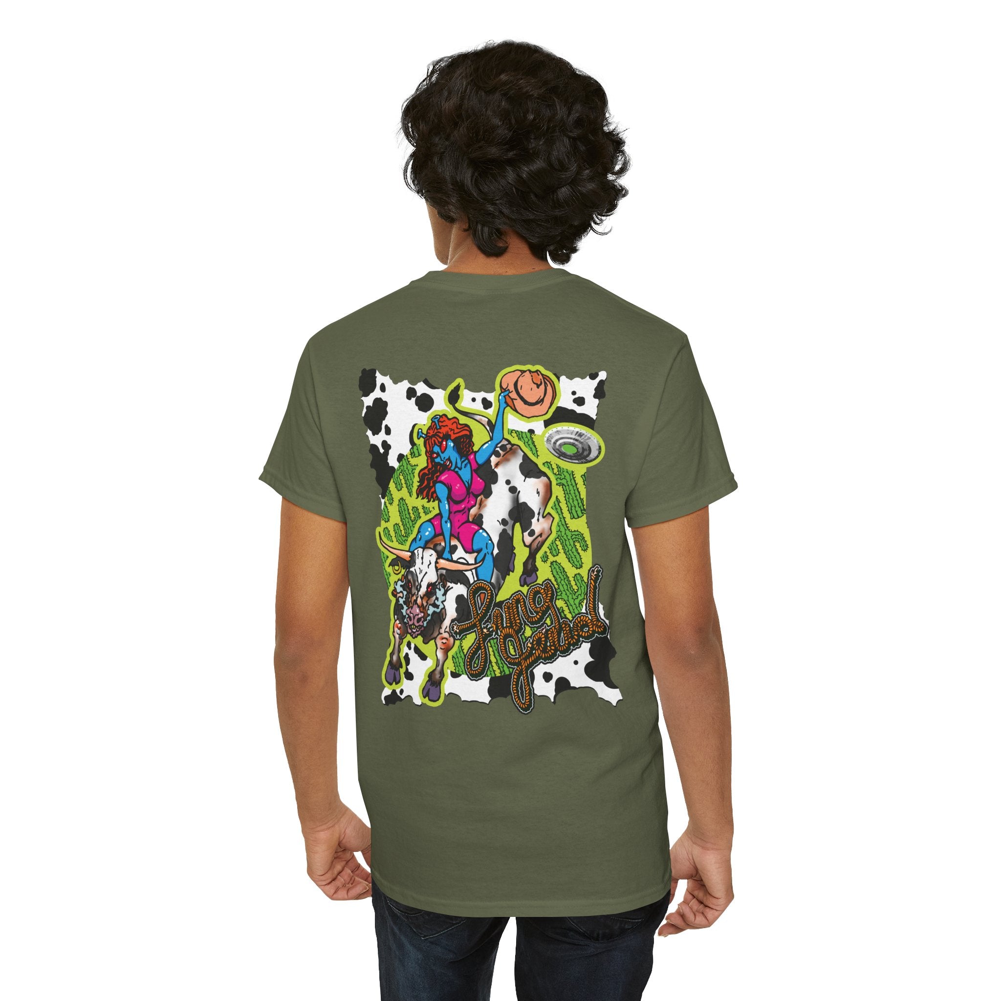 'Cryptid Cowgirl' — Retro Alien Rodeo Graphic Tee