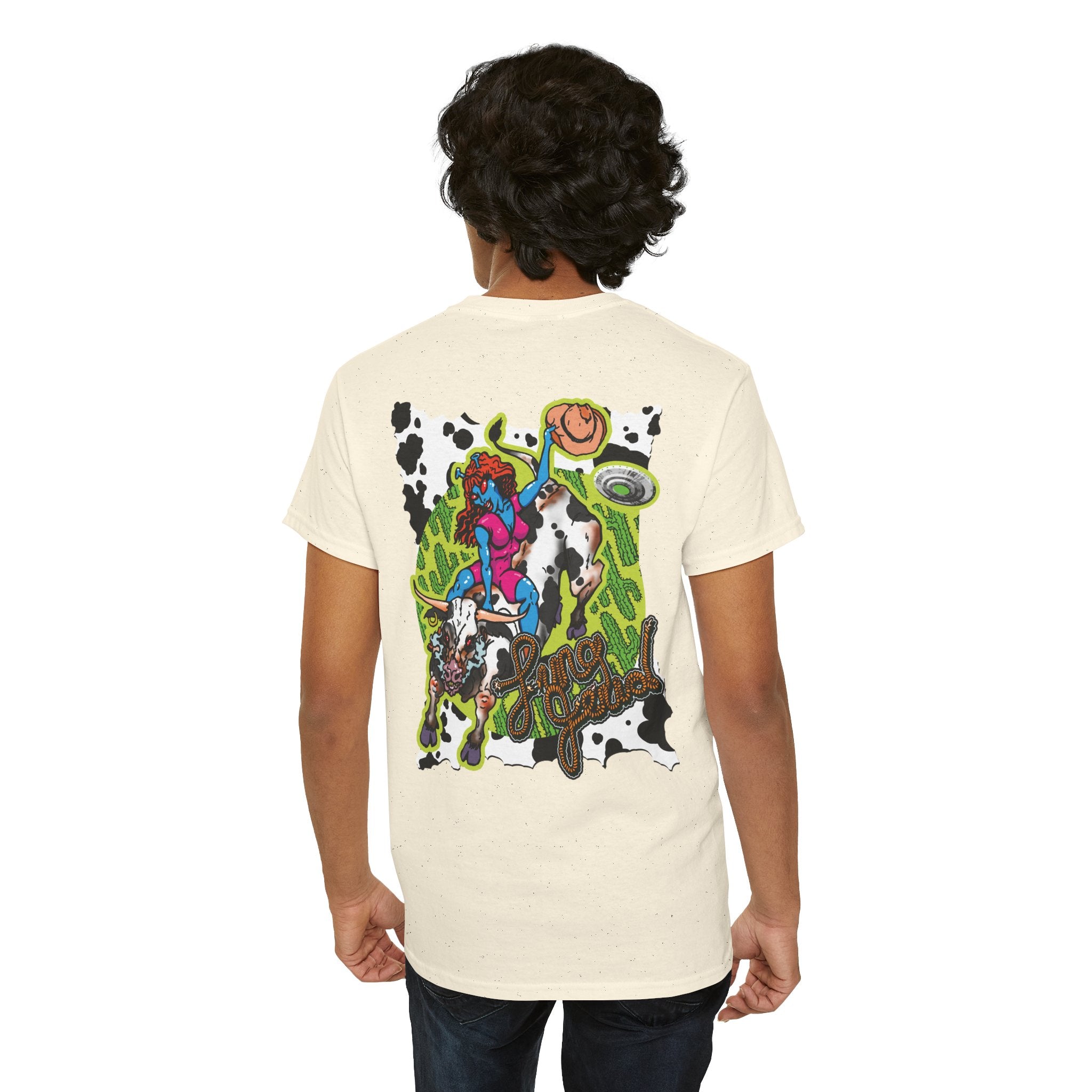 'Cryptid Cowgirl' — Retro Alien Rodeo Graphic Tee