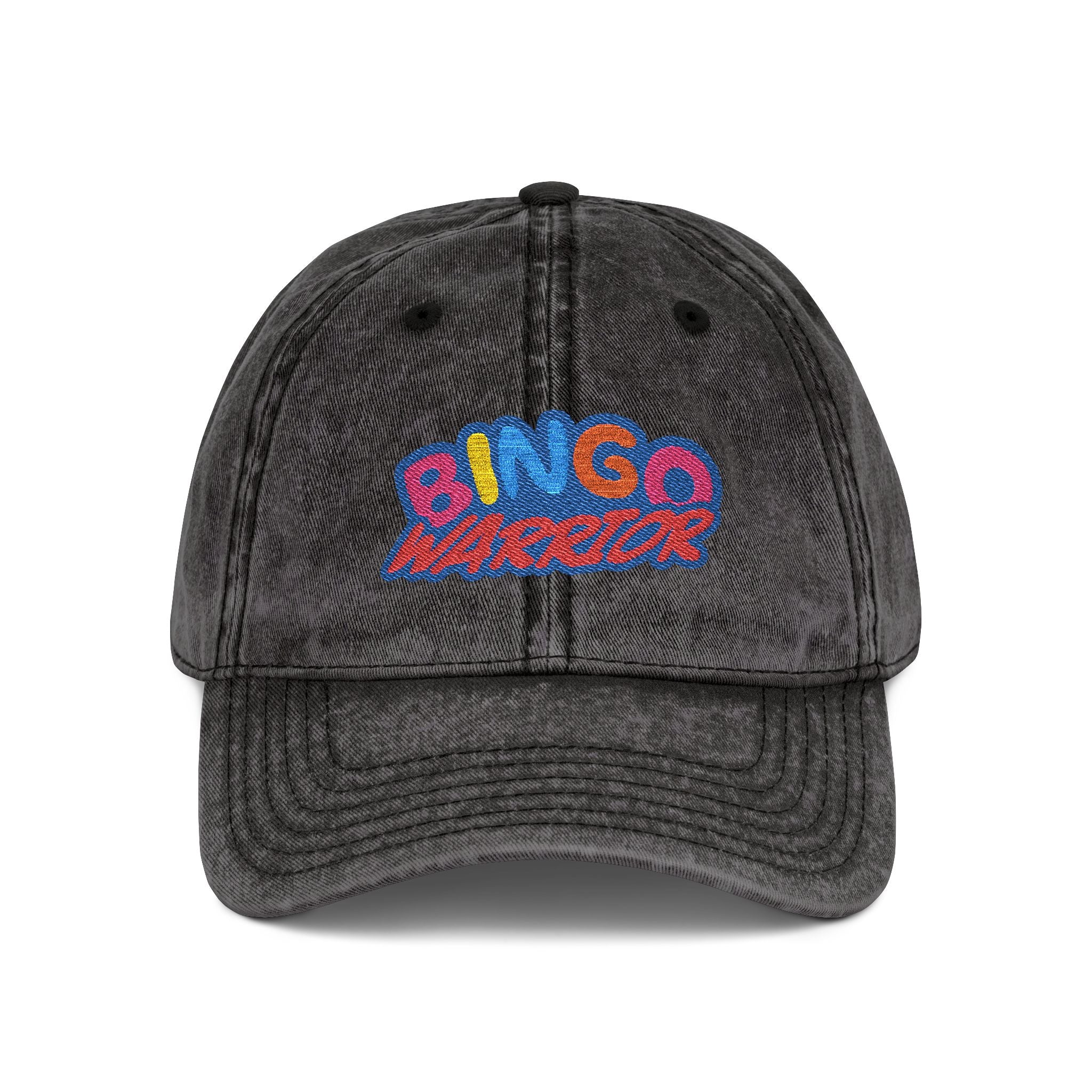 BINGO WARRIOR- Embroidered stonewashed vintage baseball cap