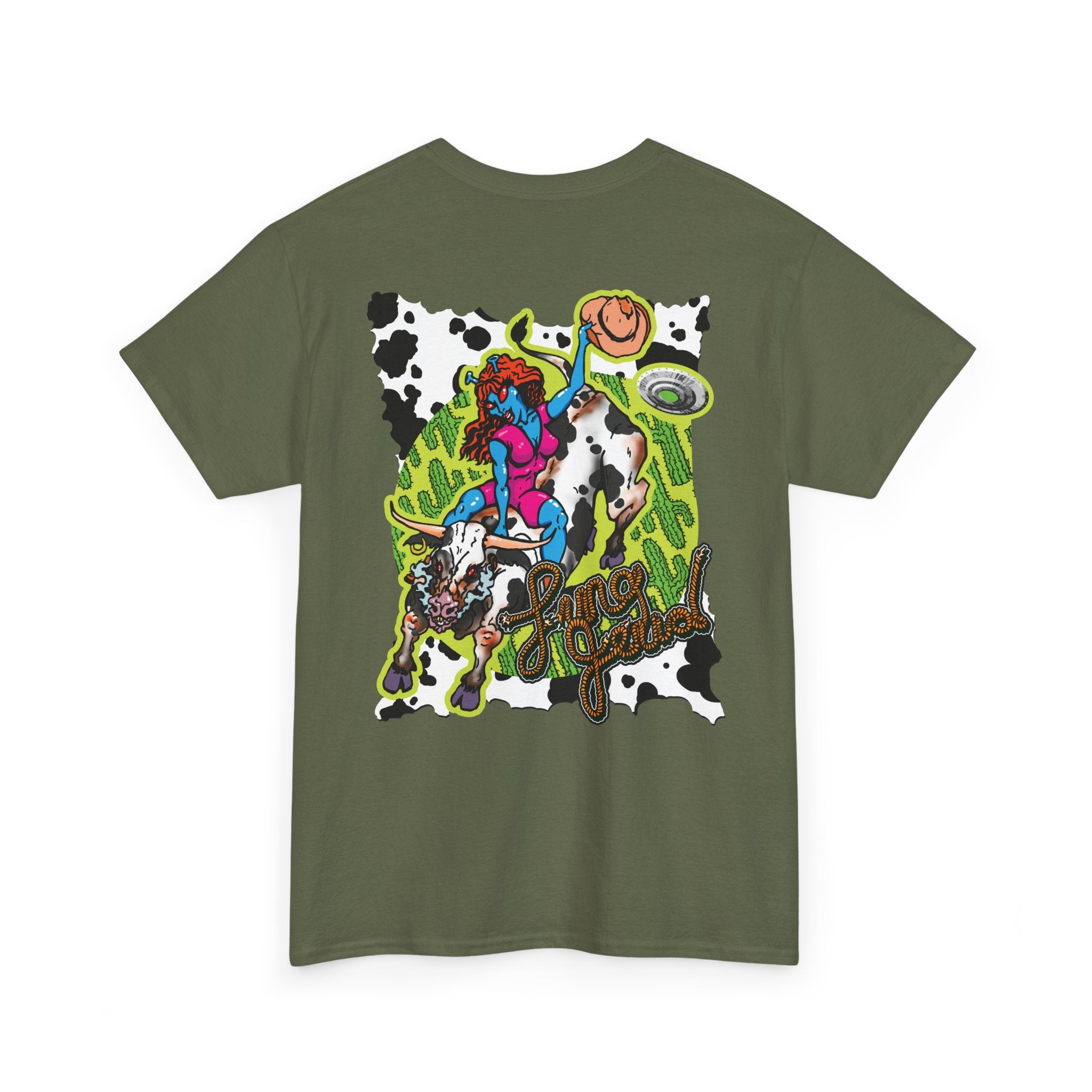 'Cryptid Cowgirl' — Retro Alien Rodeo Graphic Tee
