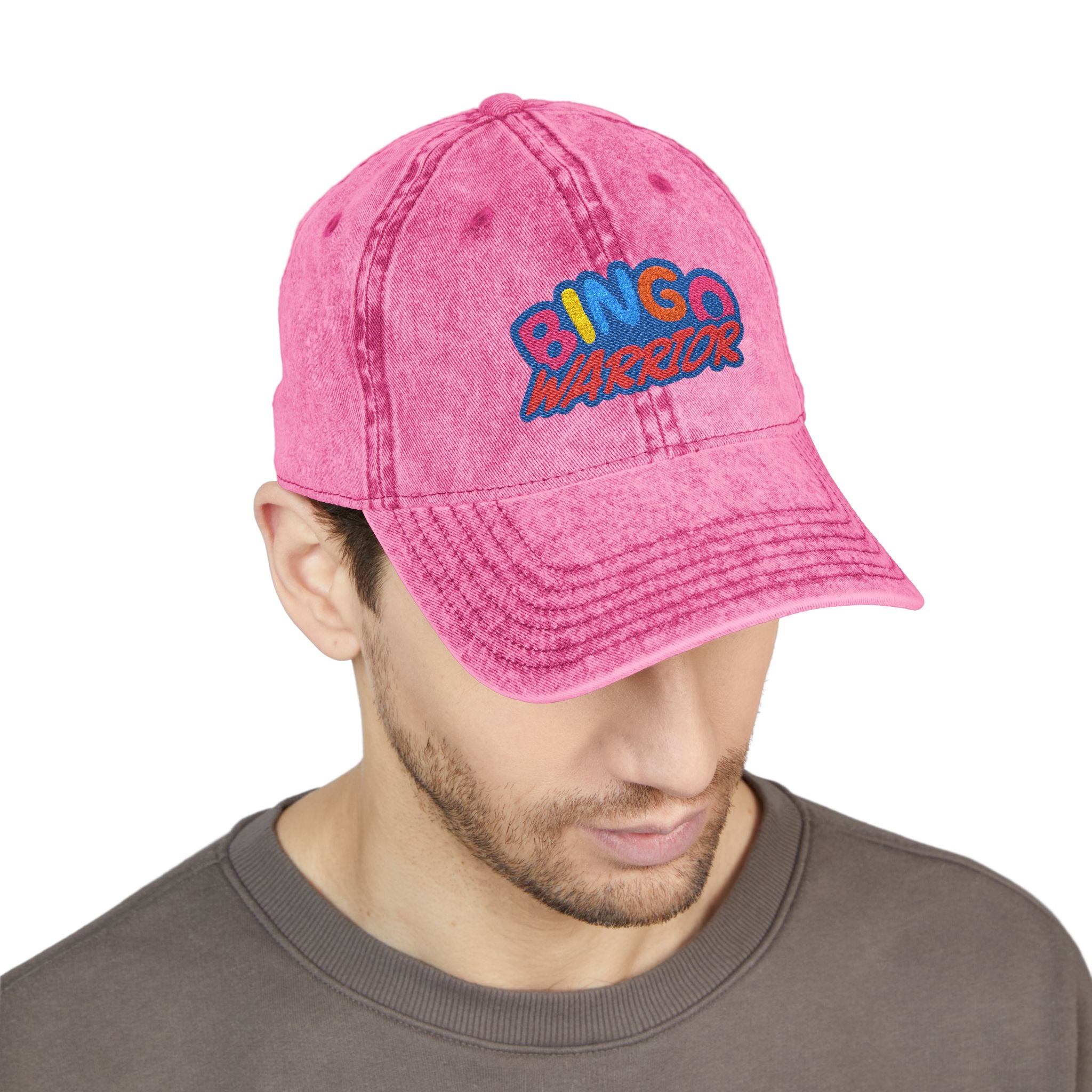 BINGO WARRIOR- Embroidered stonewashed vintage baseball cap