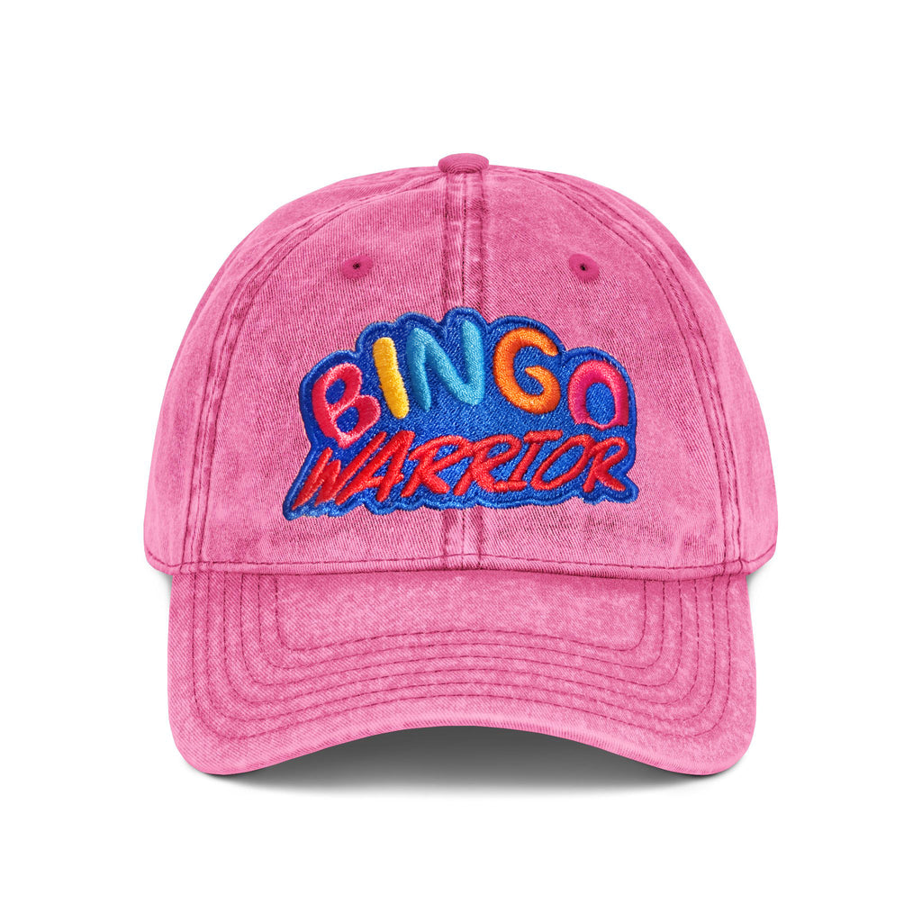 BINGO WARRIOR- Embroidered stonewashed vintage baseball cap