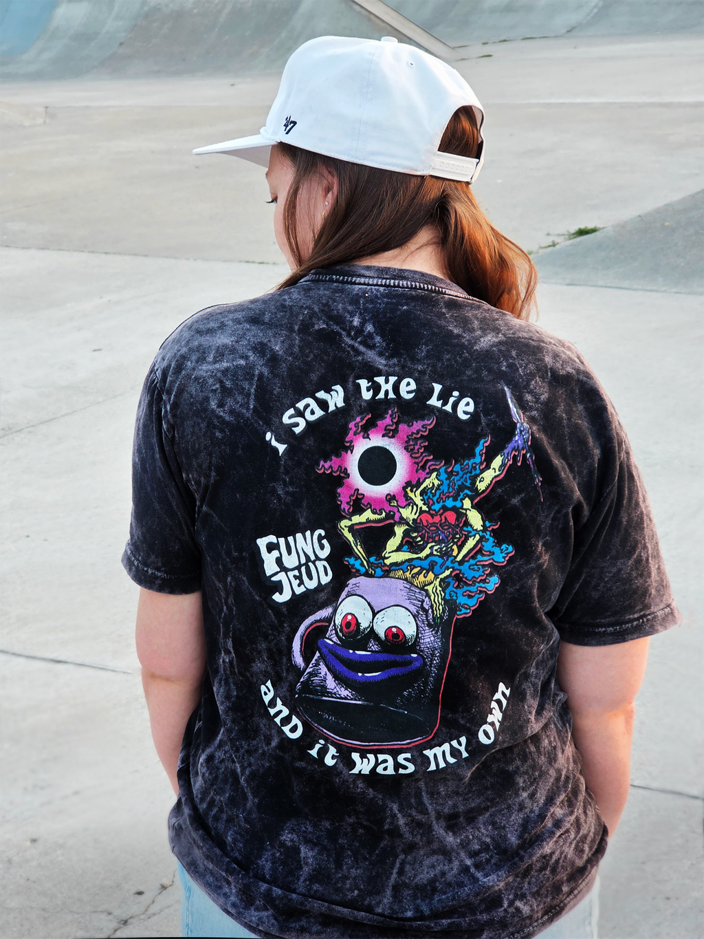 'Mortal Coil' Vintage Stonewashed Graphic Tee — Psychedelic Acid Punk Art