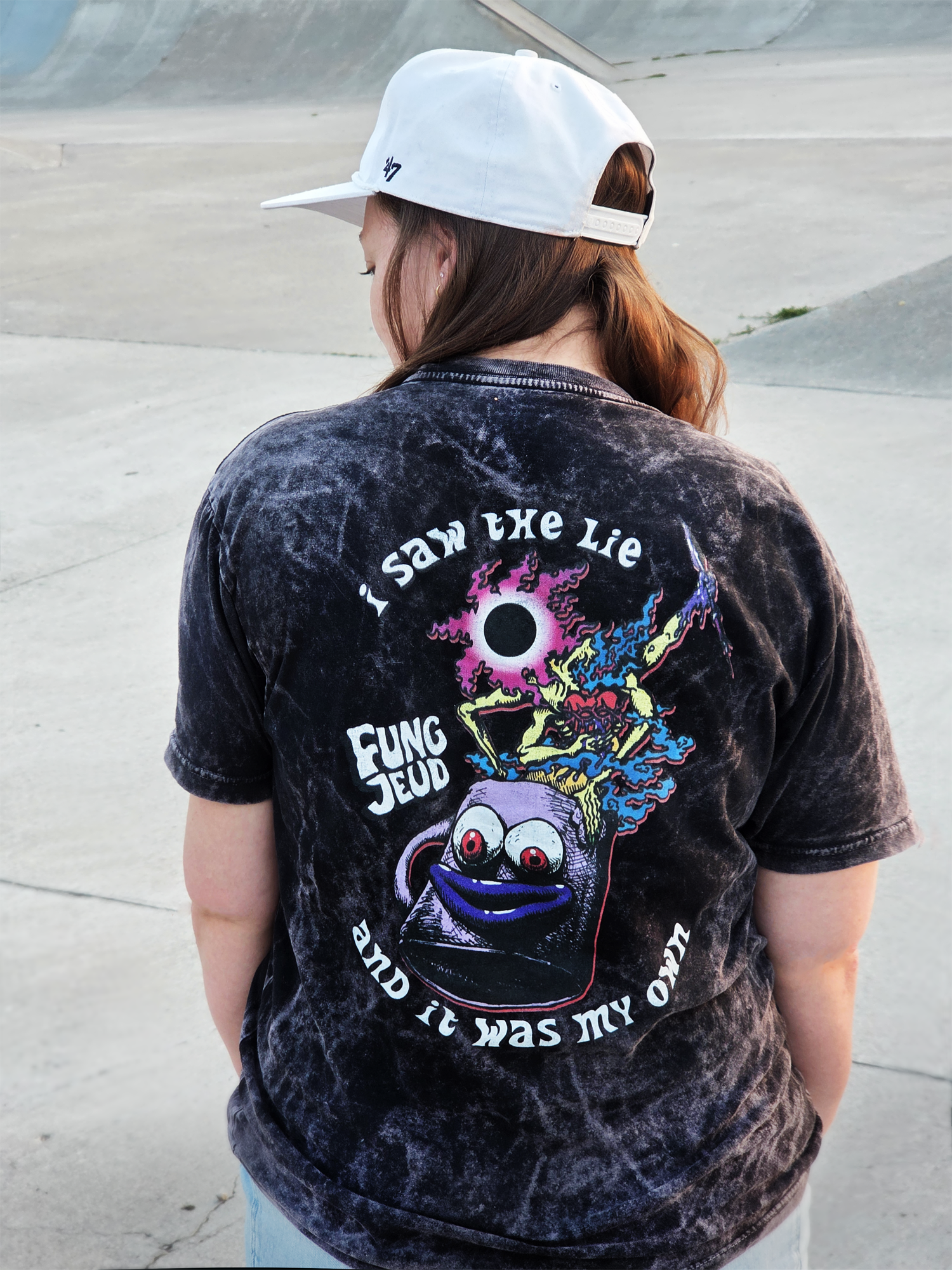 'Mortal Coil' Vintage Stonewashed Graphic Tee — Psychedelic Acid Punk Art