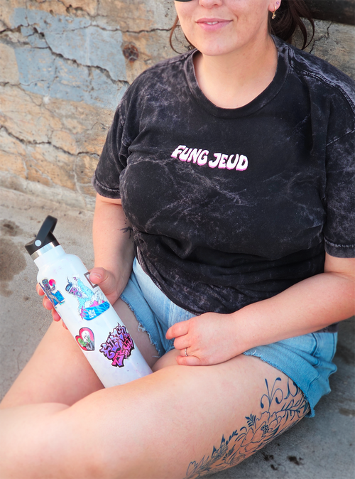 'Mortal Coil' Vintage Stonewashed Graphic Tee — Psychedelic Acid Punk Art